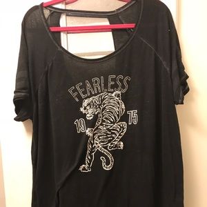 Torrid fearless shirt with cutout back.